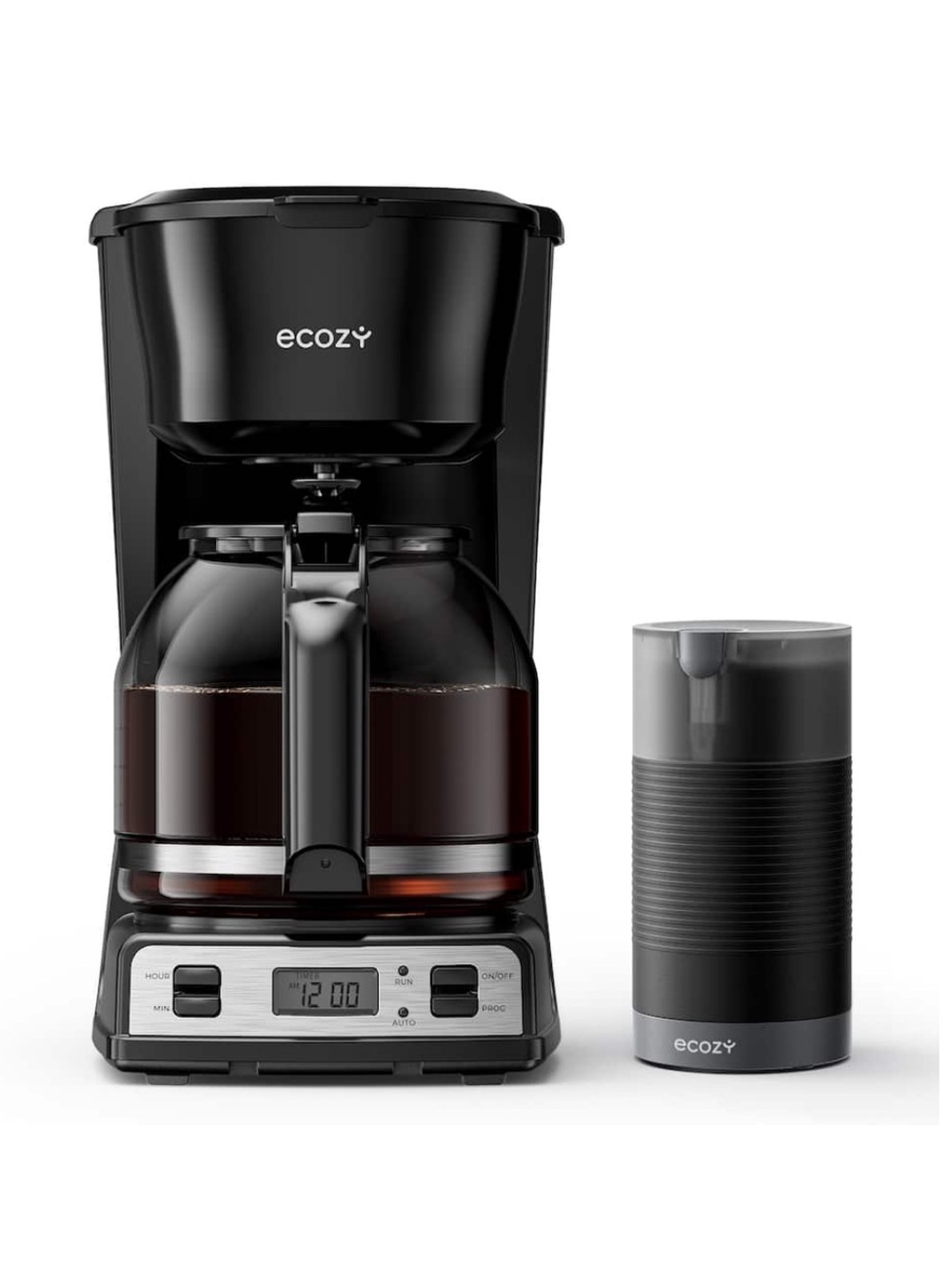 Ecozy Programmable 12-Cup Coffee Maker with Grinder Set